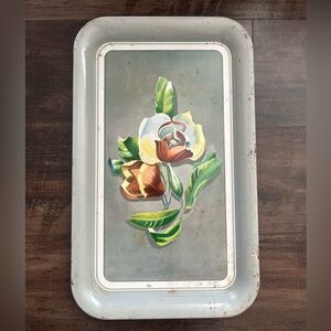 Floral Metal Serving Tray